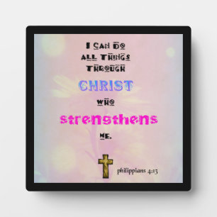 Philipper 4:13 Christliche Schrift-Typografie Fotoplatte
