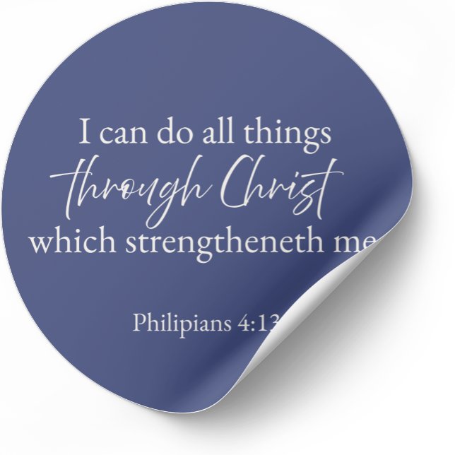 Philipper 4,13 Christlicher Sticker | Minimalistis (Minimalist Bible verse sticker — Philippians 4:13)
