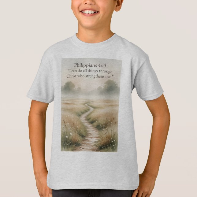 Philipper 4:13 Christliches Kind T-Shirt (Vorderseite)
