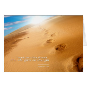 Philipper 4:13 Vers Desert Fußspuren Stärke