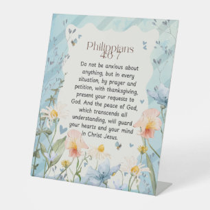 Philipper 4:6-7 Christliche Bibelstelle Wasserfarb Sockelschild