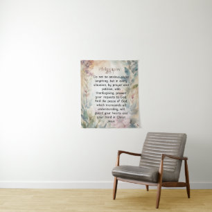 Philipper 4:6-7 Christliche Bibelstelle Wasserfarb Wandteppich