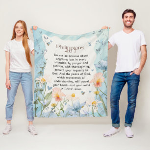 Philipper 4:6-7 Christliche Bibelvers Wasserfarbe Fleecedecke