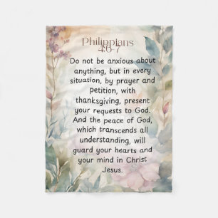 Philipper 4:6-7 Christliche Bibelverse Wasserfarbe Fleecedecke