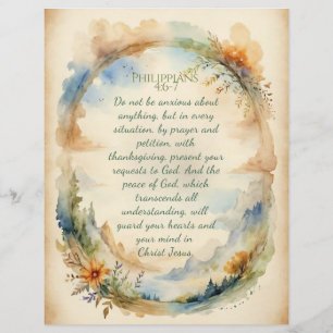 Philipper 4:6–7 Christliches Ermutigungsgeschenk Flyer