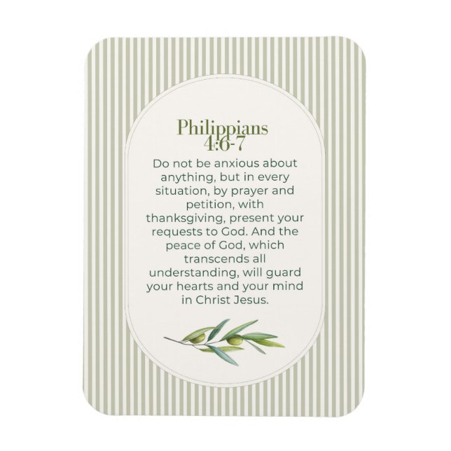 Philipper 4:6–7 Christliches Ermutigungsgeschenk Magnet (Vertikal)