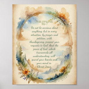 Philipper 4:6–7 Christliches Ermutigungsgeschenk Poster