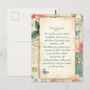 Philipper 4:6–7 Christliches Ermutigungsgeschenk Postkarte