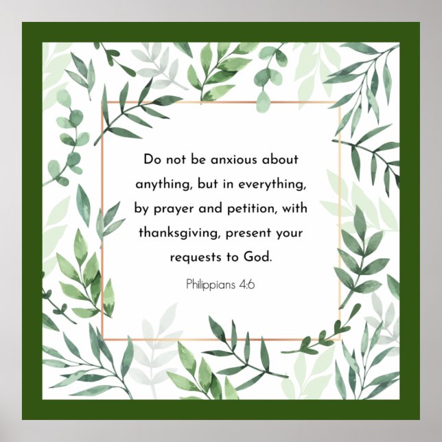 Philipper 4:6, Bibelvers,  Poster (Vorne)