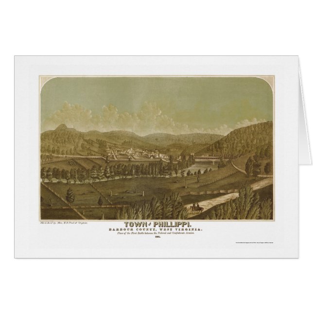 Philippi, carte panoramique de WV - 1861 (Devant horizontal)