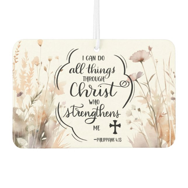 Philippianer 4:13 Alles durch die Christi-Bibel Autolufterfrischer (Vorderseite)