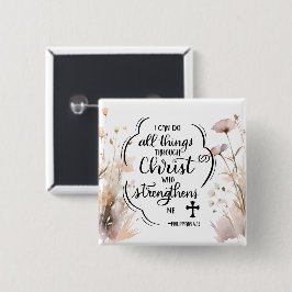 Philippianer 4:13 Alles durch die Christi-Bibel Button