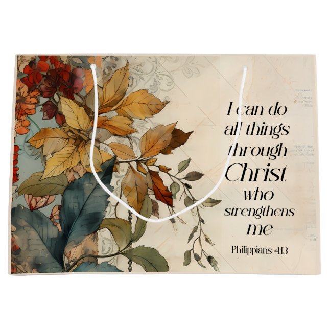 Philippianer 4:13 Alles durch die Christi-Bibel Große Geschenktüte (Vorderseite)