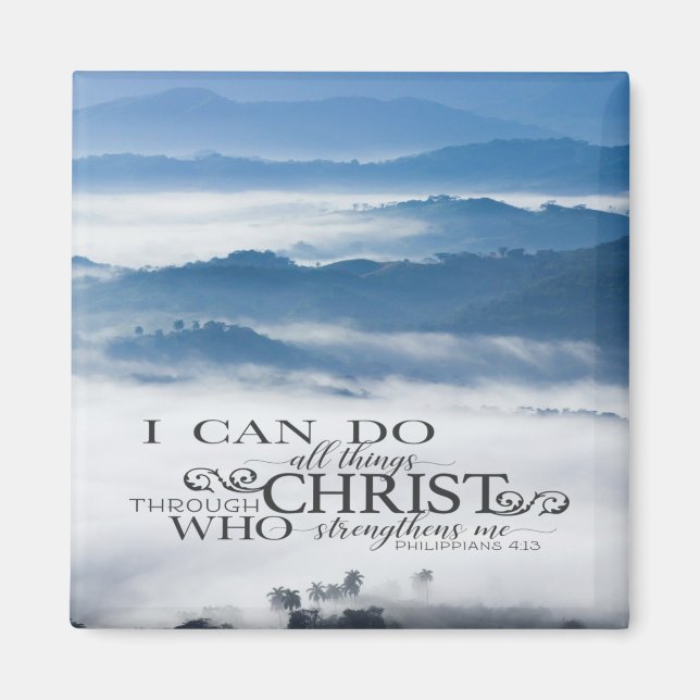 Philippianer 4:13 Alles durch die Christi-Bibel Magnet (Vorne)