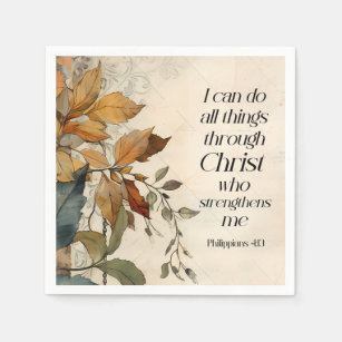 Philippianer 4:13 Alles durch die Christi-Bibel Serviette