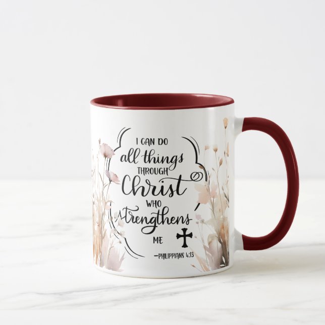 Philippianer 4:13 Alles durch die Christi-Bibel Tasse (Rechts)