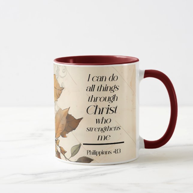 Philippianer 4:13 Alles durch die Christi-Bibel Tasse (Rechts)