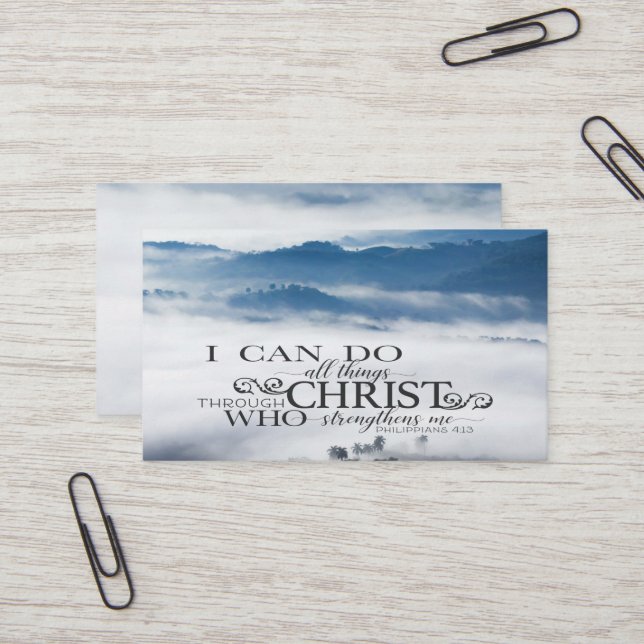 Philippianer 4:13 Alles durch die Christi-Bibel Visitenkarte (Vorderseite/Rückseite Beispiel)