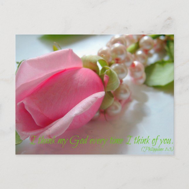 Philippianischer Bibelverse Ich danke meinem Gott  Postkarte (Vorderseite)