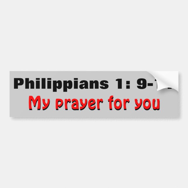 Philippians-1:9 - 11 mein Gebet für Sie Autoaufkleber (Vorne)