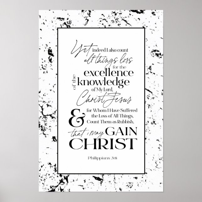 PHILIPPIANS 3:8 Bible Verse Art Poster (Vorne)