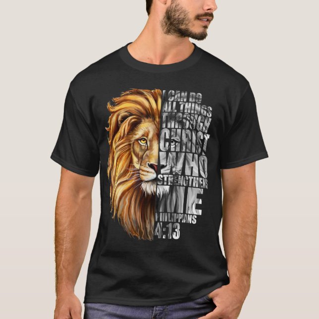 Philippians 413 Christian Verse Gifts Men Religiou T-Shirt (Vorderseite)