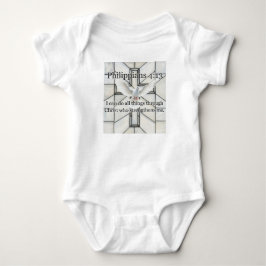 Philippians 4:13 Bible Verse Baby Bodysuit Strampler