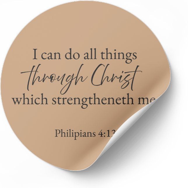 Philippians 4:13 Christian Faith Sticker – Warm  (Von Creator hochgeladen)