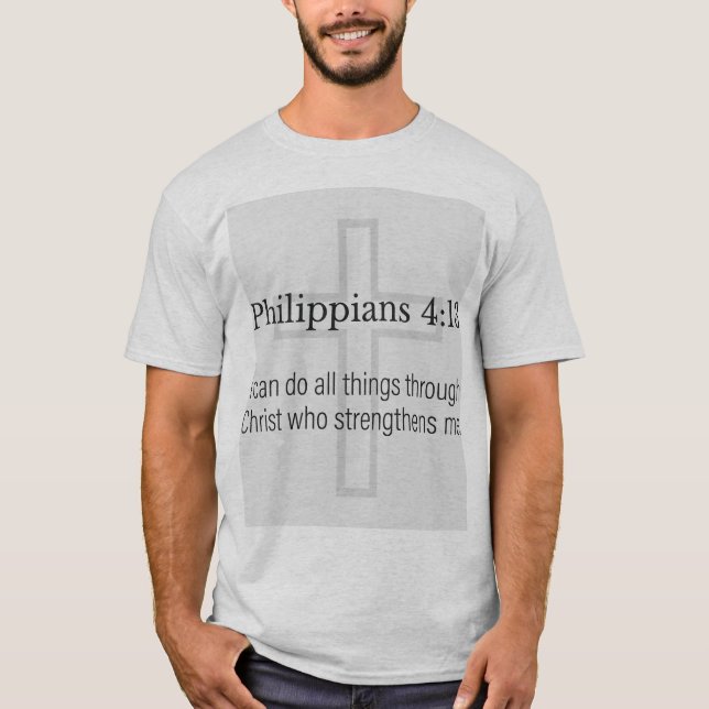 Philippians 4:13 Christian Men's Tee Shirt (Vorderseite)