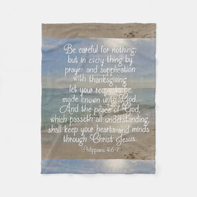 Philippians-4:13 Friedensbibel-Vers-Strand Fleecedecke (Vorderseite)