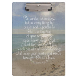 Philippians-4:13 Friedensbibel-Vers-Strand Klemmbrett