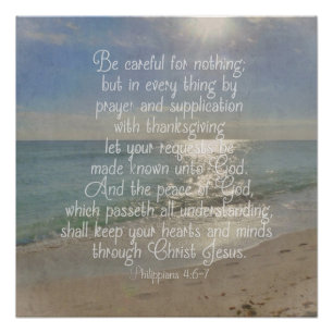 Philippians-4:13 Friedensbibel-Vers-Strand Poster