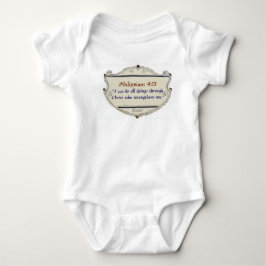 Philippians 4:13 Shield Baby Bodysuit Strampler