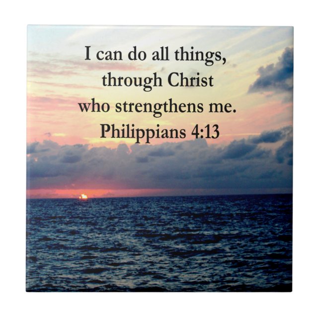PHILIPPIANS 4:13 SONNENDESIGN FLIESE (Vorderseite)