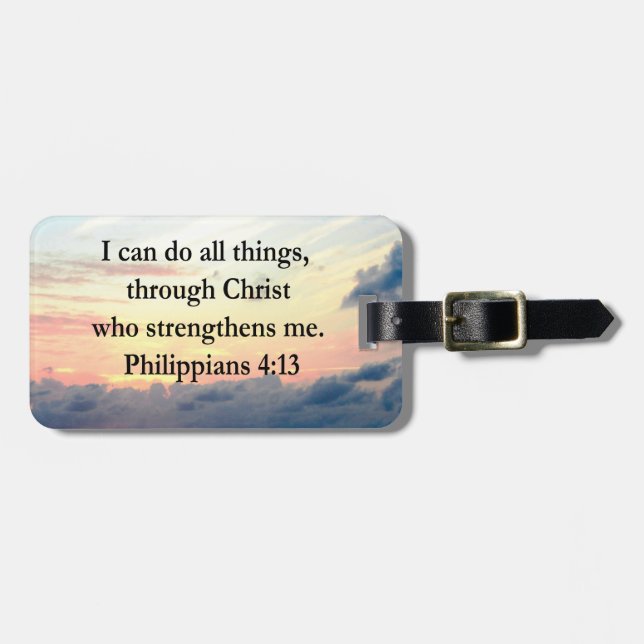 PHILIPPIANS 4:13 SONNENDESIGN GEPÄCKANHÄNGER (Vorderseite horizontal)