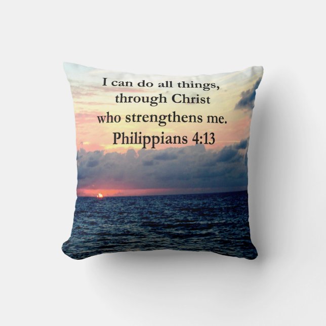 PHILIPPIANS 4:13 SONNENDESIGN KISSEN (Vorderseite)