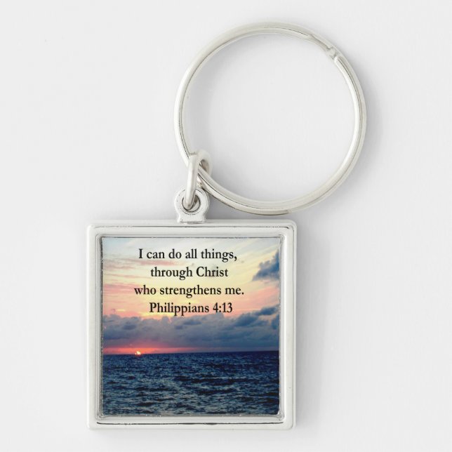 PHILIPPIANS 4:13 SONNENDESIGN SCHLÜSSELANHÄNGER (Vorne)