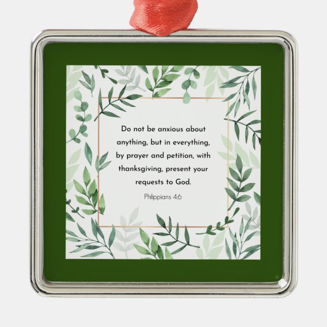 Philippians 4:6, Bible Verse, Ornament Aus Metall (Vorne)