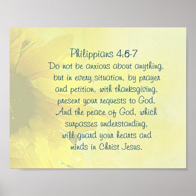 Philippians 4:7 Peace of God will guard your heart Poster (Vorne)