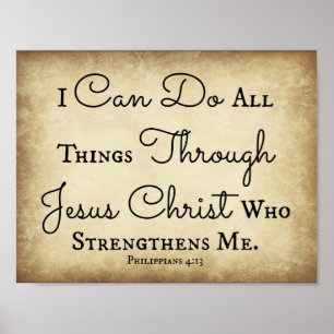 Philippians I können alle Sachen durch Jesus tun Poster