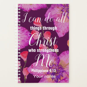 Philippiens 4:13 Bible Verse Floral Christian