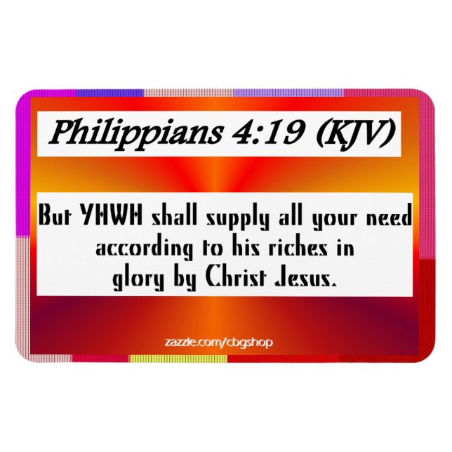 Philippiens 4:19 Magnet (Horizontal)
