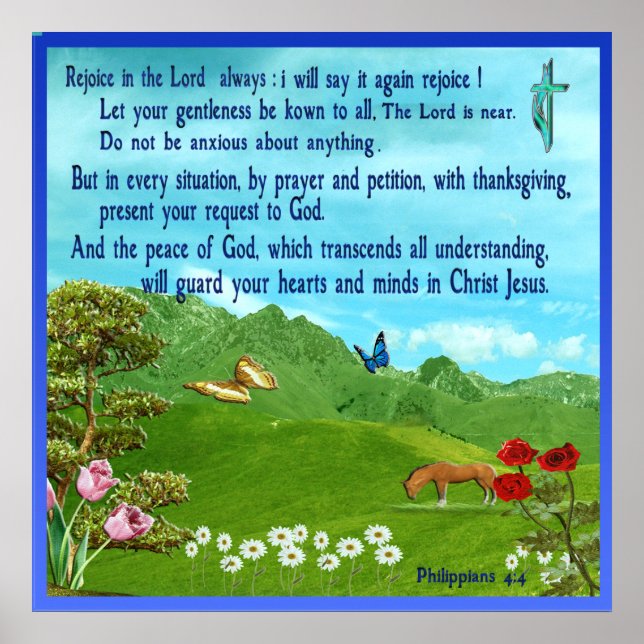 Philippiens 4:4 Affiche d'écriture (Devant)