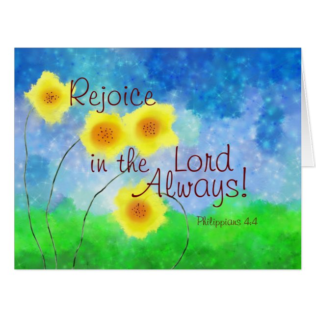 Philippiens 4:4 Rejoice in the Lord Always Card (Devant horizontal)