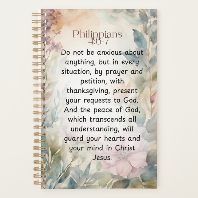 Philippiens 4:6-7 Bible chrétienne Verse Aquarelle (Devant)