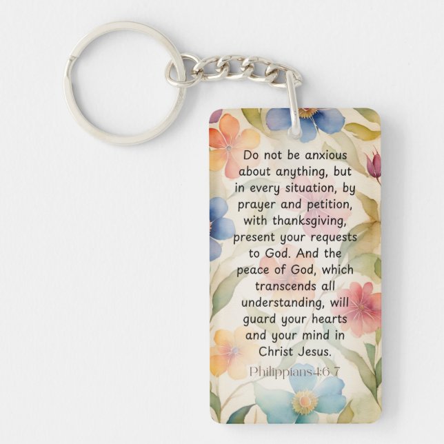 Philippiens 4:6-7 Bible chrétienne Verse Aquarelle (Devant)