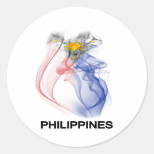 PHILIPPINE FLAG Rauch Runder Aufkleber