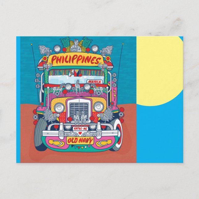 Philippine Jeepney Postcard Postkarte (Vorderseite)