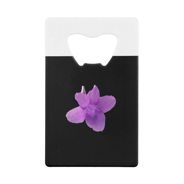 Philippine Violet auf schwarz Geldbeutel Flaschenöffner (Vorderseite)