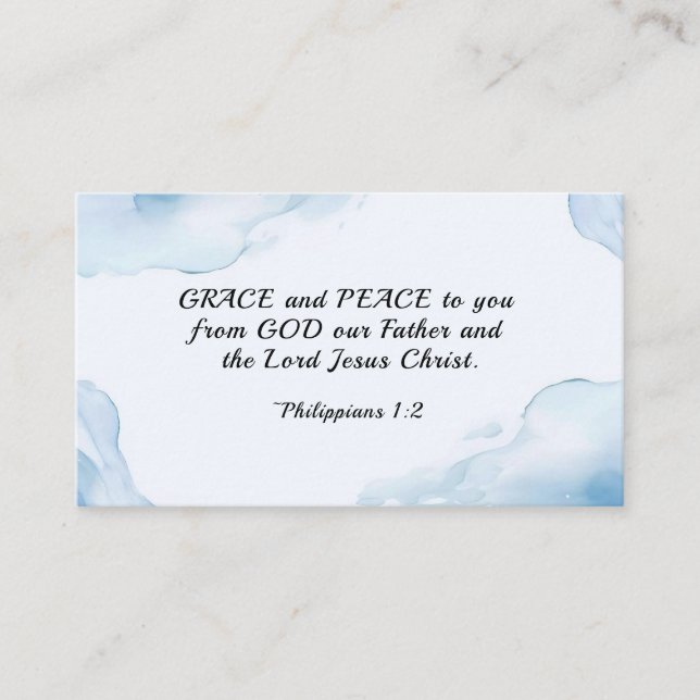 Philippinen 1:2-3 Gnade und Frieden für dich, Bibe Visitenkarte (Vorderseite)